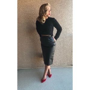 Vintage leather pencil skirt